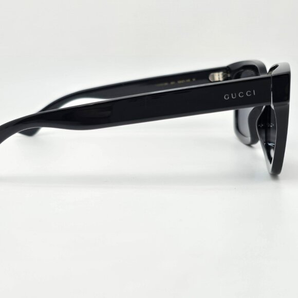 Gucci GG0001SN 001 Black Frame Black Lens Sunglasses w/ Case Italy 52-21-145 - Picture 9 of 16